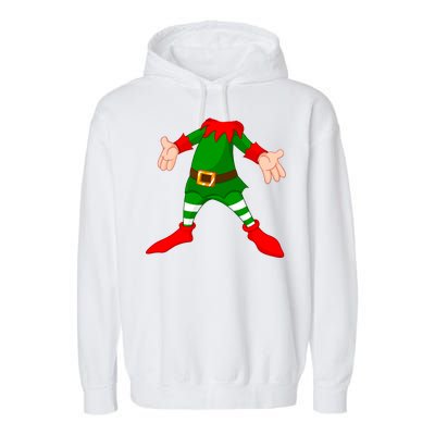 Christmas Elf Big Head Suit Garment-Dyed Fleece Hoodie