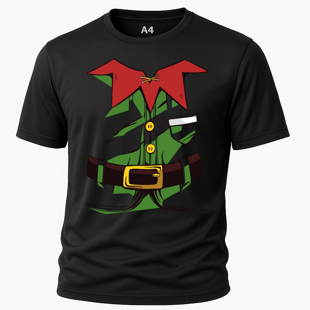 Christmas Elf Costume Funny Cooling Performance Crew T-Shirt