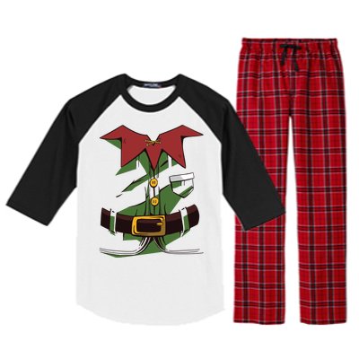 Christmas Elf Costume Funny Raglan Sleeve Pajama Set