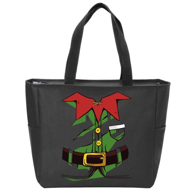 Christmas Elf Costume Funny Zip Tote Bag