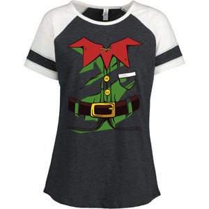 Christmas Elf Costume Funny Enza Ladies Jersey Colorblock Tee