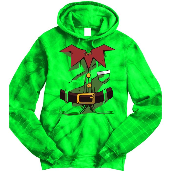 Christmas Elf Costume Funny Tie Dye Hoodie