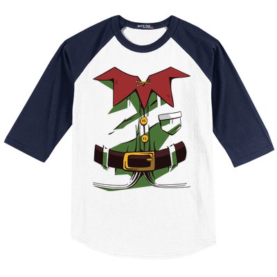 Christmas Elf Costume Funny Baseball Sleeve Shirt