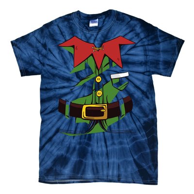 Christmas Elf Costume Funny Tie-Dye T-Shirt