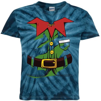 Christmas Elf Costume Funny Kids Tie-Dye T-Shirt