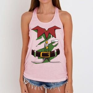 Christmas Elf Costume Funny Women's Knotted Racerback Tank