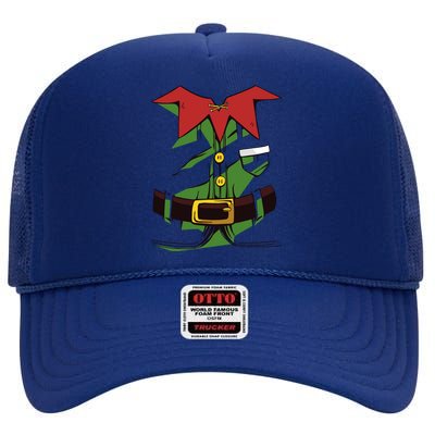 Christmas Elf Costume Funny High Crown Mesh Back Trucker Hat