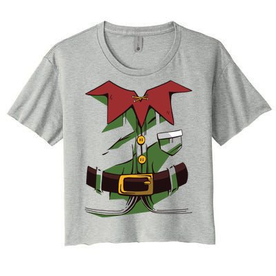 Christmas Elf Costume Funny Women's Crop Top Tee