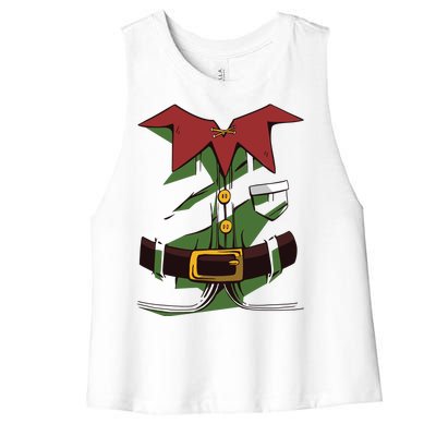 Christmas Elf Costume Funny Women's Racerback Cropped Tank