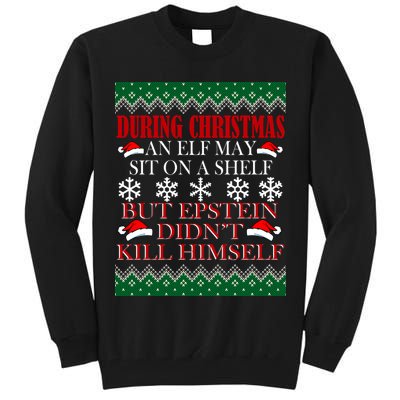 Christmas Elf May Sit On A Shelf But Epstein Didn't Kill Himself Tall Sweatshirt