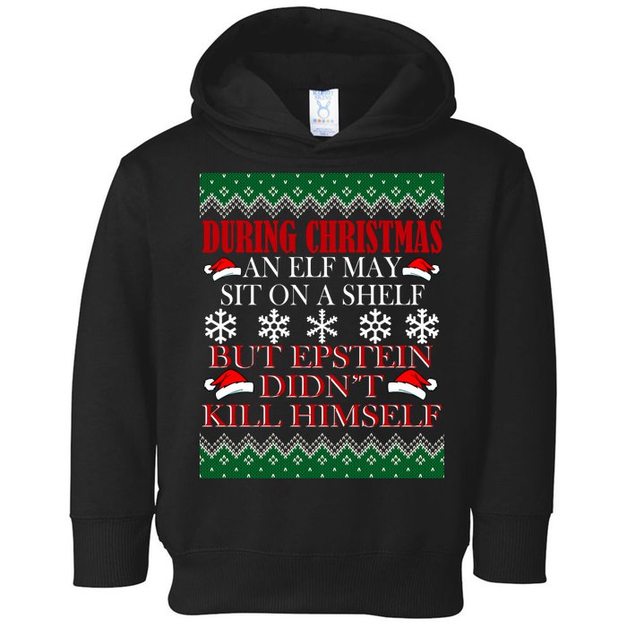 Christmas Elf May Sit On A Shelf But Epstein Didn't Kill Himself Toddler Hoodie