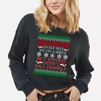 Christmas Elf May Sit On A Shelf But Epstein Didn't Kill Himself Cropped Pullover Crew