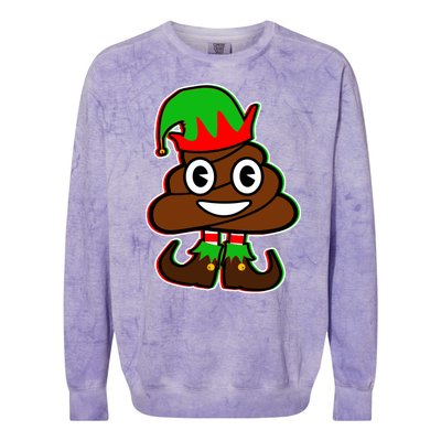 Christmas Elf Poop Emoji Colorblast Crewneck Sweatshirt