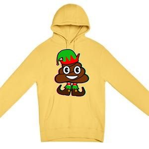 Christmas Elf Poop Emoji Premium Pullover Hoodie