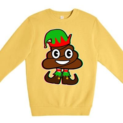 Christmas Elf Poop Emoji Premium Crewneck Sweatshirt