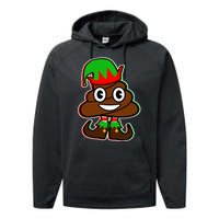 Christmas Elf Poop Emoji Performance Fleece Hoodie