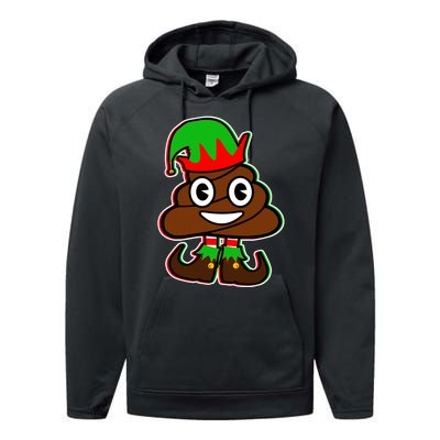 Christmas Elf Poop Emoji Performance Fleece Hoodie