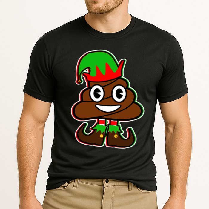 Christmas Elf Poop Emoji Cooling Performance Crew T-Shirt