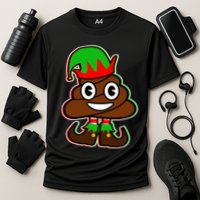 Christmas Elf Poop Emoji Cooling Performance Crew T-Shirt