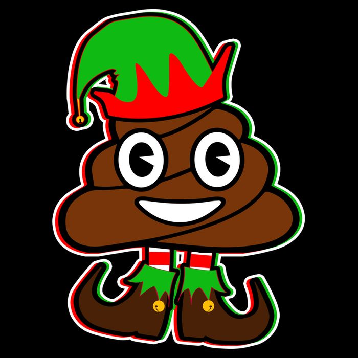 Christmas Elf Poop Emoji Cooling Performance Crew T-Shirt