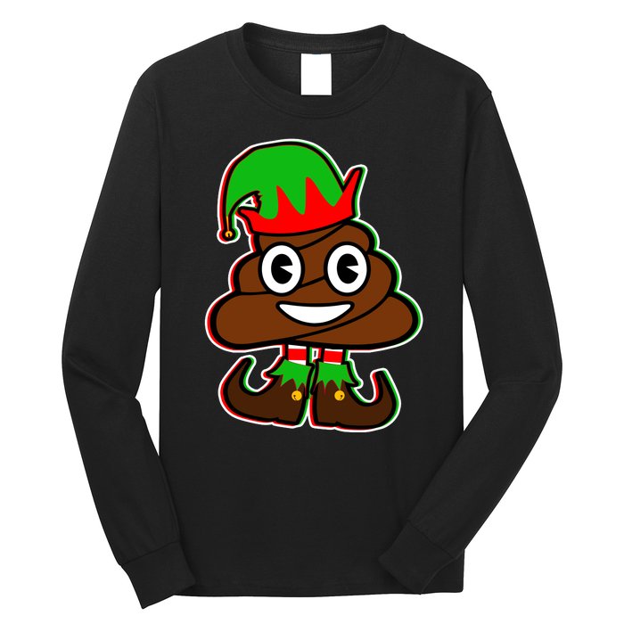 Christmas Elf Poop Emoji Long Sleeve Shirt