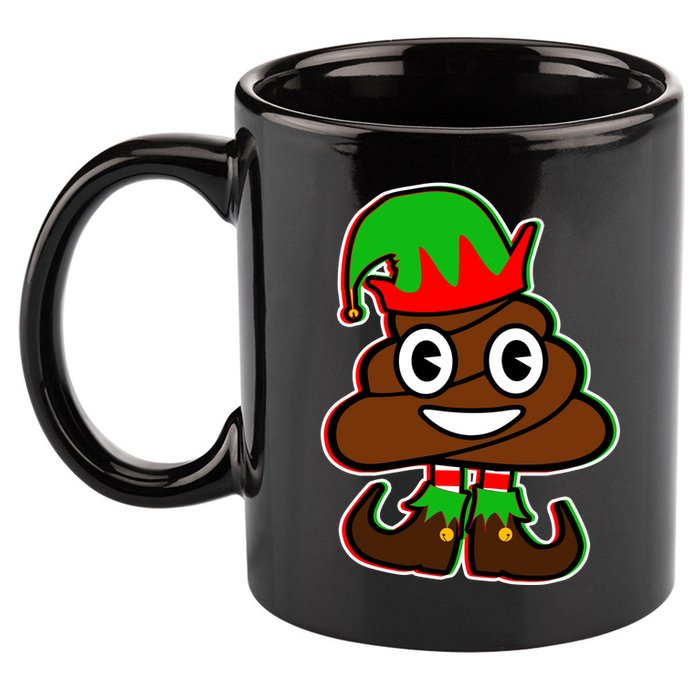 Christmas Elf Poop Emoji 11oz C Handle Ceramic Mug