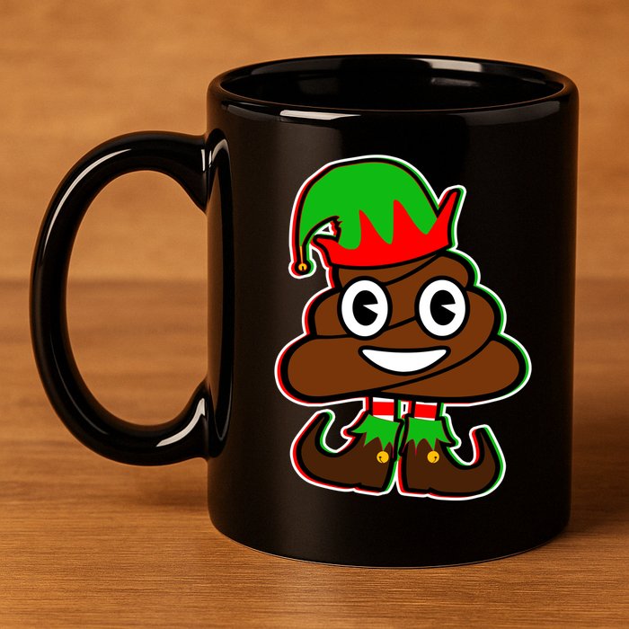 Christmas Elf Poop Emoji 11oz C Handle Ceramic Mug