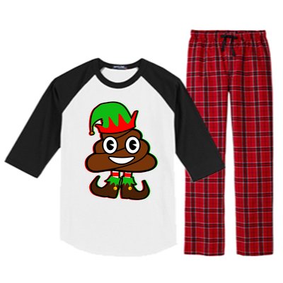 Christmas Elf Poop Emoji Raglan Sleeve Pajama Set