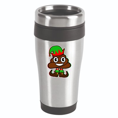 Christmas Elf Poop Emoji 16oz Travel Tumbler