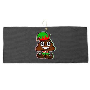 Christmas Elf Poop Emoji Large Microfiber Waffle Golf Towel