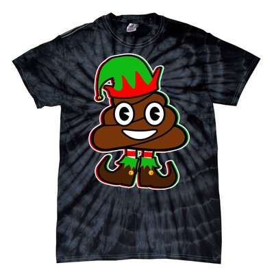 Christmas Elf Poop Emoji Tie-Dye T-Shirt