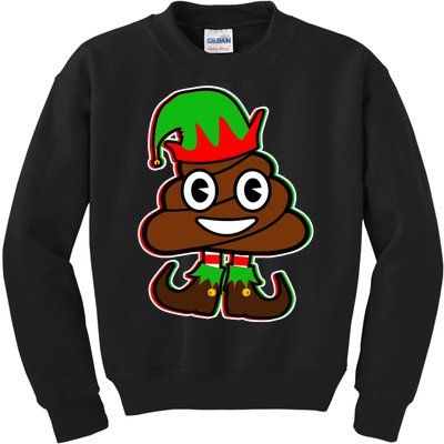 Christmas Elf Poop Emoji Kids Sweatshirt