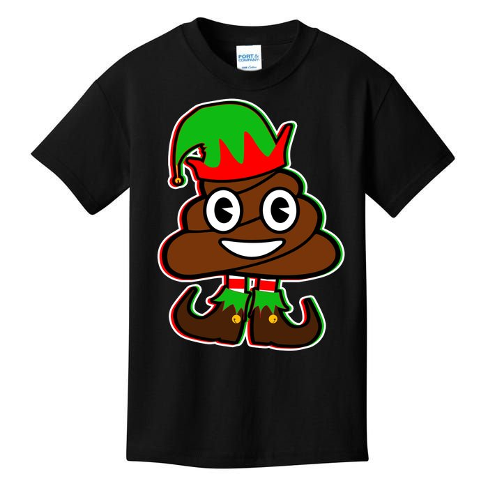 Christmas Elf Poop Emoji Kids T-Shirt