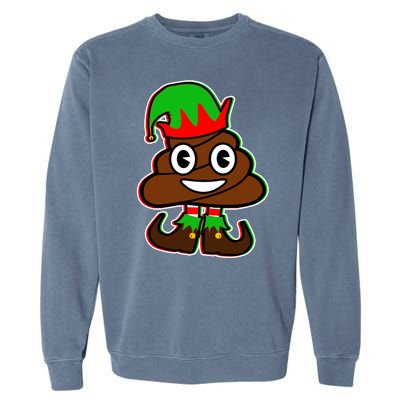 Christmas Elf Poop Emoji Garment-Dyed Sweatshirt