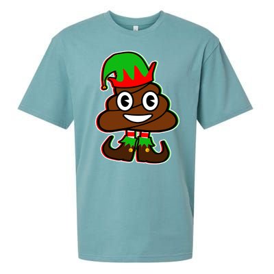 Christmas Elf Poop Emoji Sueded Cloud Jersey T-Shirt