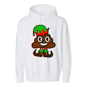 Christmas Elf Poop Emoji Garment-Dyed Fleece Hoodie