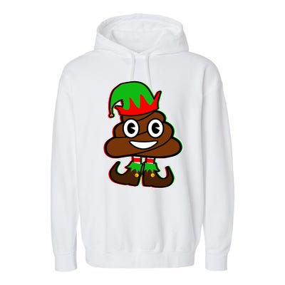 Christmas Elf Poop Emoji Garment-Dyed Fleece Hoodie