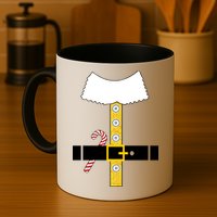 Christmas Elf Suit Candy Cane Costume Mug