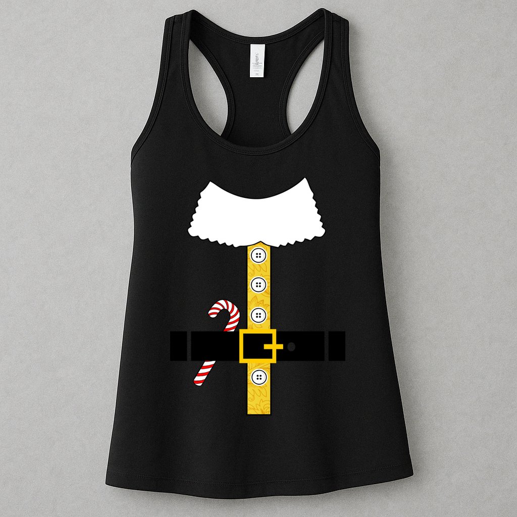 Christmas Elf Suit Candy Cane Costume Womens Tank Top