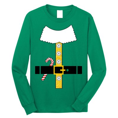 Christmas Elf Suit Candy Cane Costume Long Sleeve Shirt