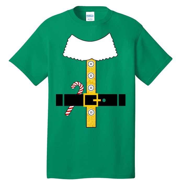 Christmas Elf Suit Candy Cane Costume Tall T-Shirt