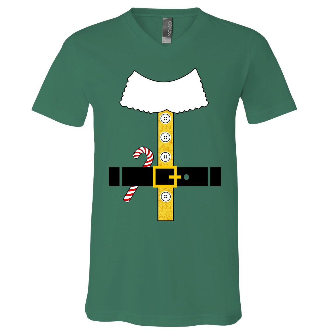 Christmas Elf Suit Candy Cane Costume V-Neck T-Shirt