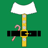 Christmas Elf Suit Candy Cane Costume Button