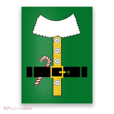 Christmas Elf Suit Candy Cane Costume Poster
