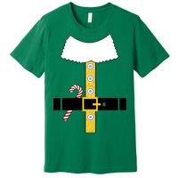 Christmas Elf Suit Candy Cane Costume Premium T-Shirt