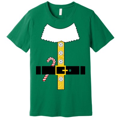 Christmas Elf Suit Candy Cane Costume Premium T-Shirt