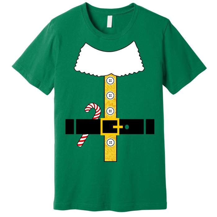 Christmas Elf Suit Candy Cane Costume Premium T-Shirt