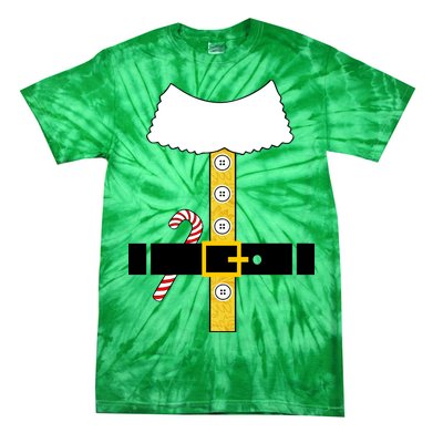 Christmas Elf Suit Candy Cane Costume Tie-Dye T-Shirt