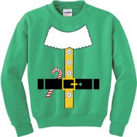 Christmas Elf Suit Candy Cane Costume Kids Sweatshirt