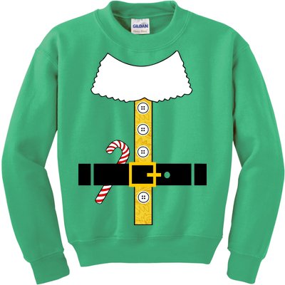 Christmas Elf Suit Candy Cane Costume Kids Sweatshirt